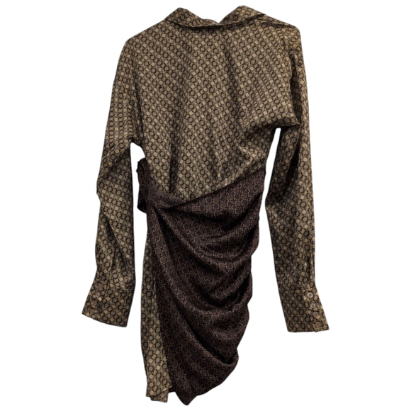 NWOT NEW Revolve L’Academie The Kamille Mini Dress in Tan & Brown Chain Small - Picture 5 of 8